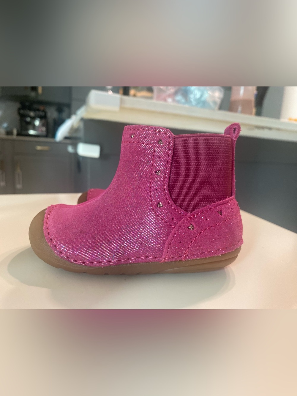 Stride Rite Girls' Pink Glitter Boots- Kids Shoes